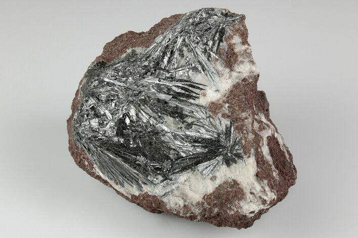 Metallic, Needle-Like Pyrolusite Crystals - Morocco #183882